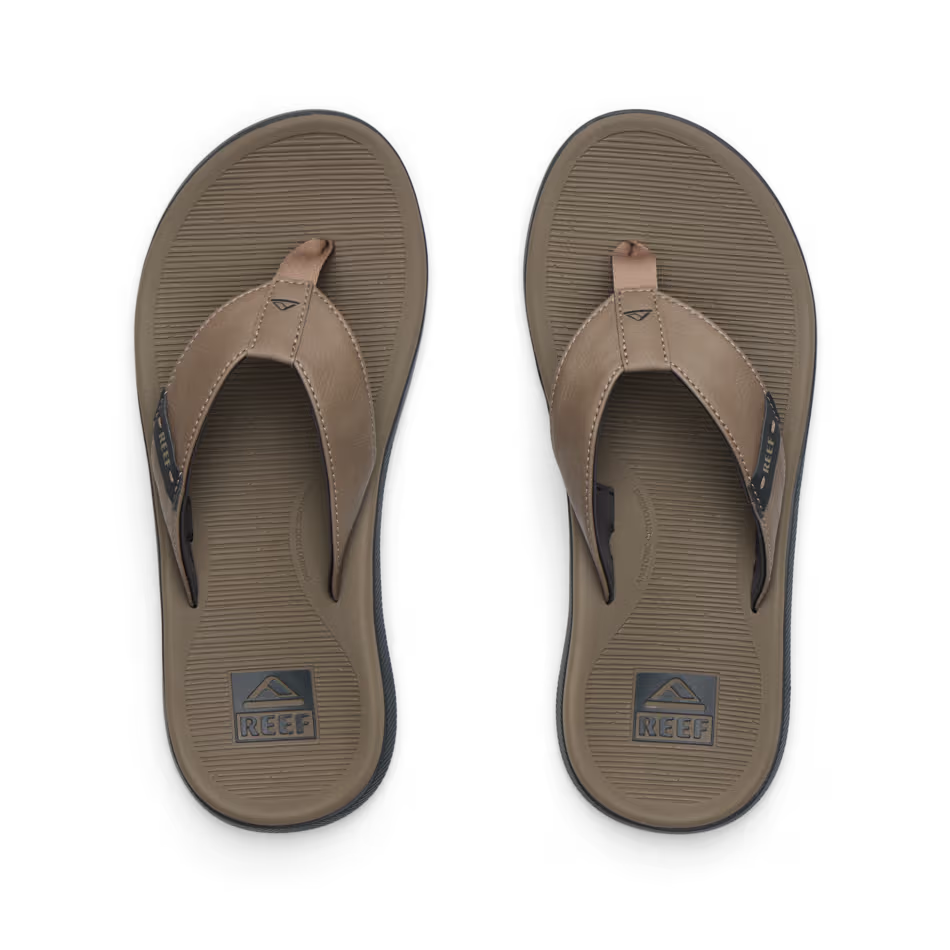 Reef Mens Santa Ana Sandal Tobacco Black Strap Detail