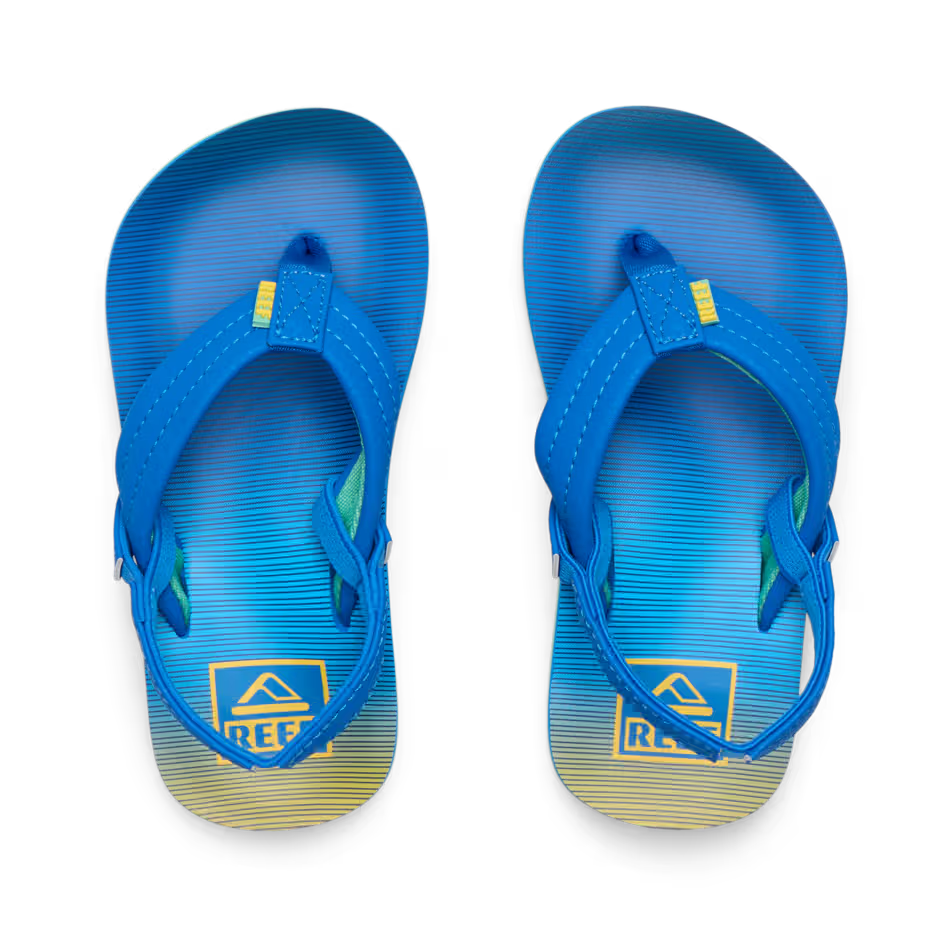 Reef Boys Little Ahi Sandal Blue Fade Stripe Lifestyle View