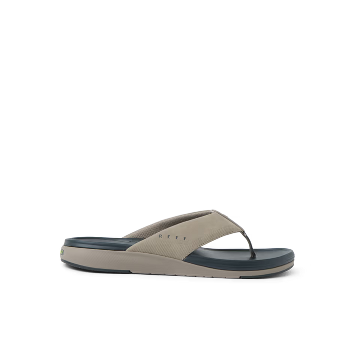 Reef Mens Cushion Norte Sandal Dark Grey Tan Side Profile