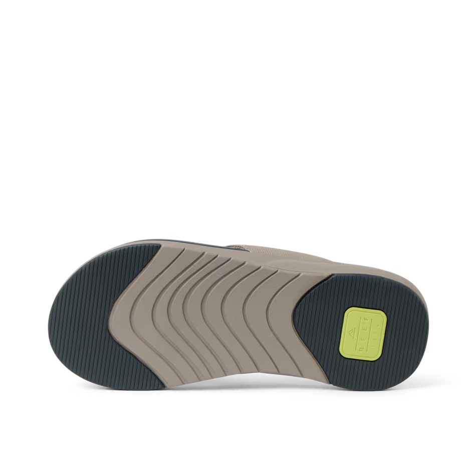 Reef Mens Cushion Norte Sandal Dark Grey Tan Outsole View