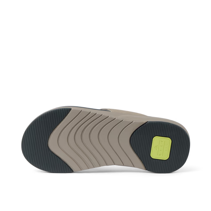 Reef Mens Cushion Norte Sandal Dark Grey Tan Outsole View