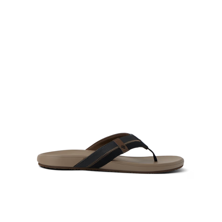 Reef Mens Cushion Phantom 2.0 Sandal Tan Black Tan Side Profile