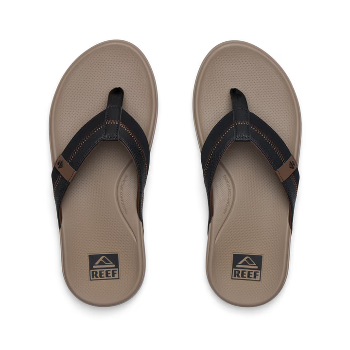 Reef Mens Cushion Phantom 2.0 Sandal Tan Black Tan Lifestyle View
