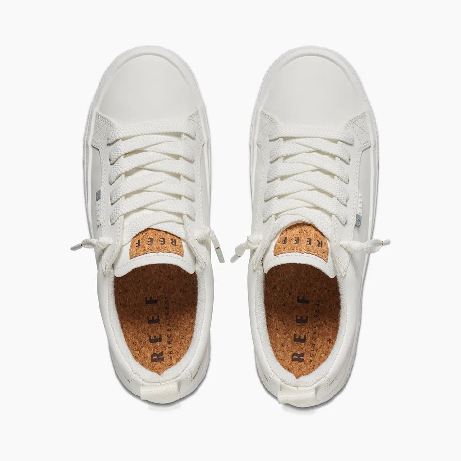 Reef Women's Lay Day Dawn Shoes - White Leather 5