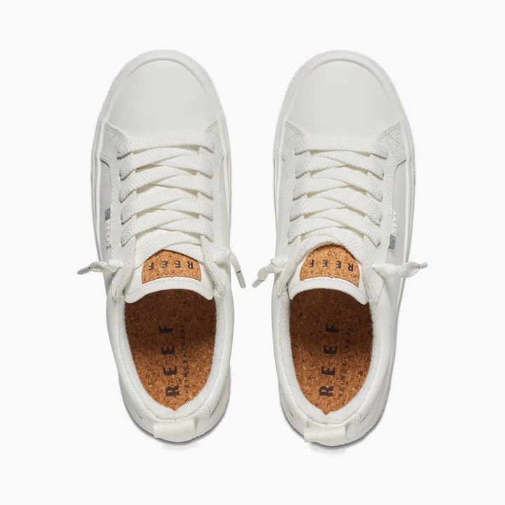 Reef Women's Lay Day Dawn Shoes - White Leather 5
