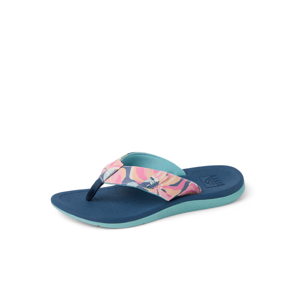 Reef Girls Santa Ana Kids Sandal Navy Aqua Multi Outsole View