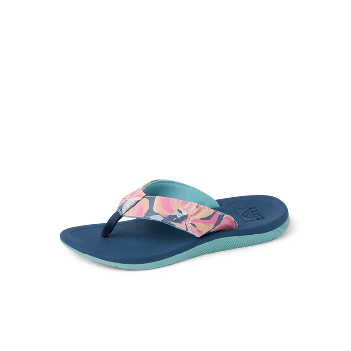 Reef Girls Santa Ana Kids Sandal Navy Aqua Multi Outsole View