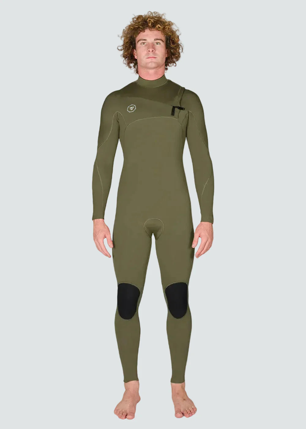 Vissla Men's 7 Seas 3/2mm Chest Zip Wetsuit - Army