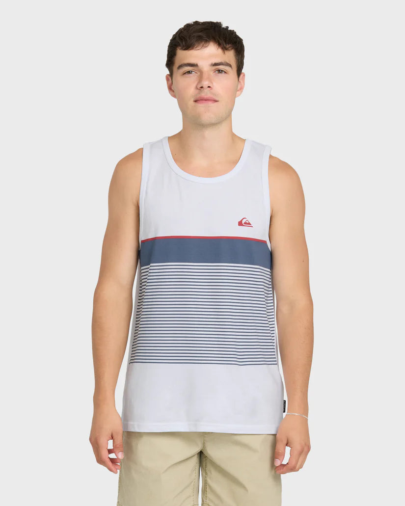 Quiksilver Men's Tijuana Stripe Tank - White 1