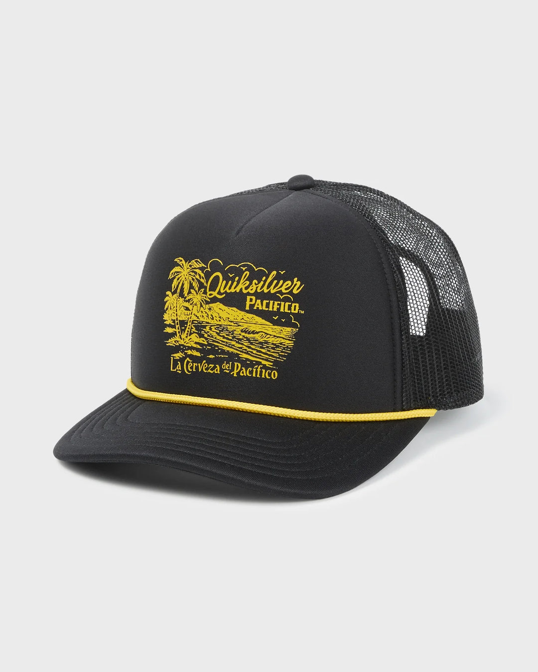Quiksilver Men's Pacifico Coastal Paradise Trucker Hat - Black 