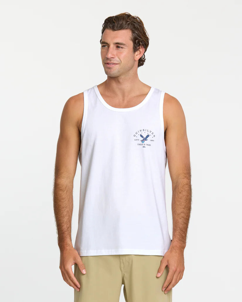 Quiksilver Men's Eagle USA Tank Top - White 