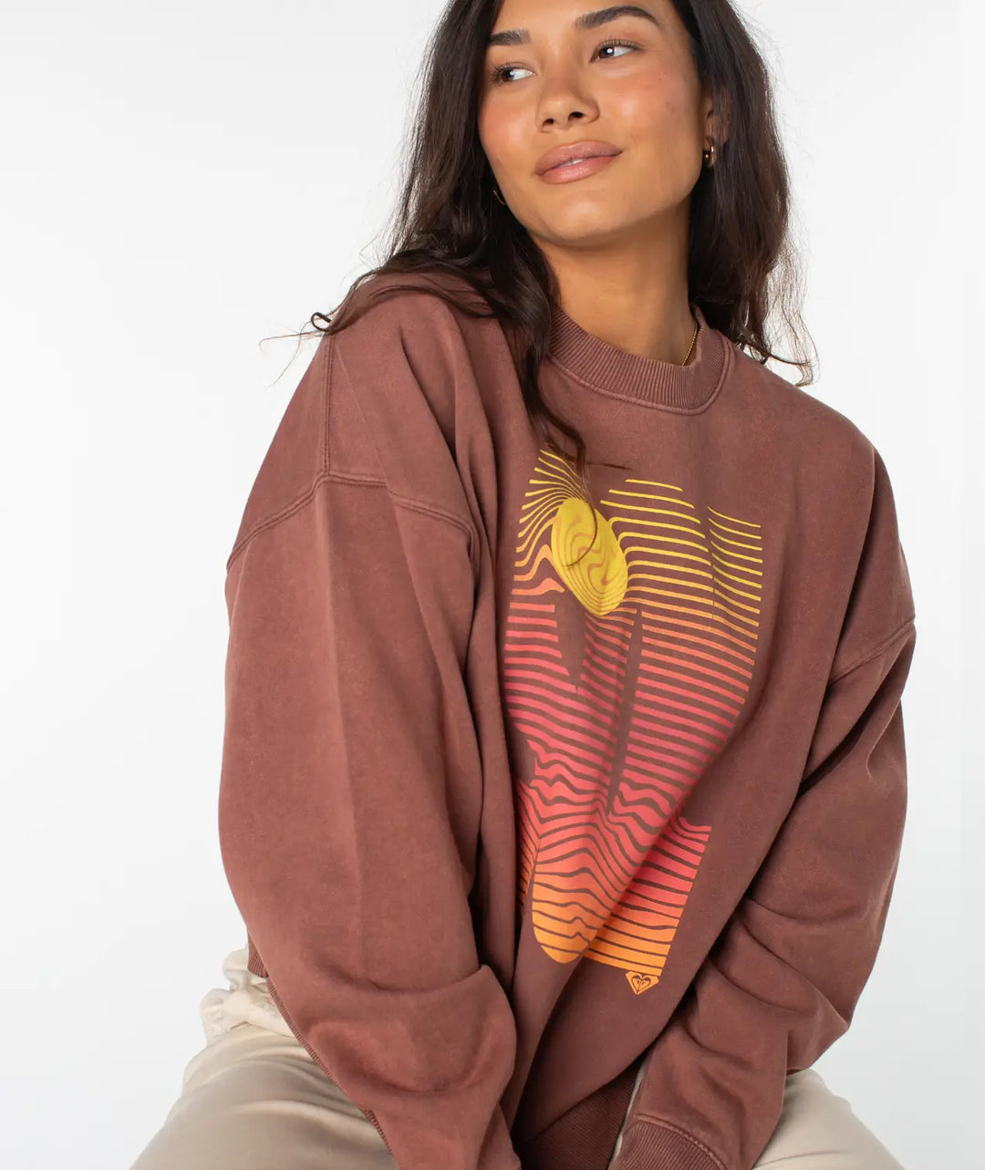 Roxy Women's Lineup Oversized Crew 2
