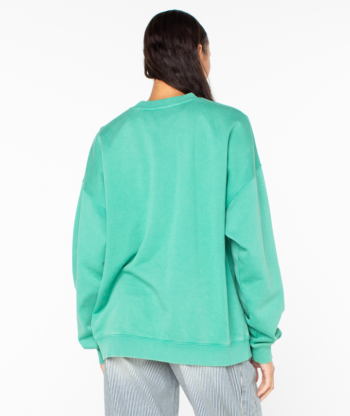 Roxy Women's Lineup Oversized Crew Sweatshirt Green4