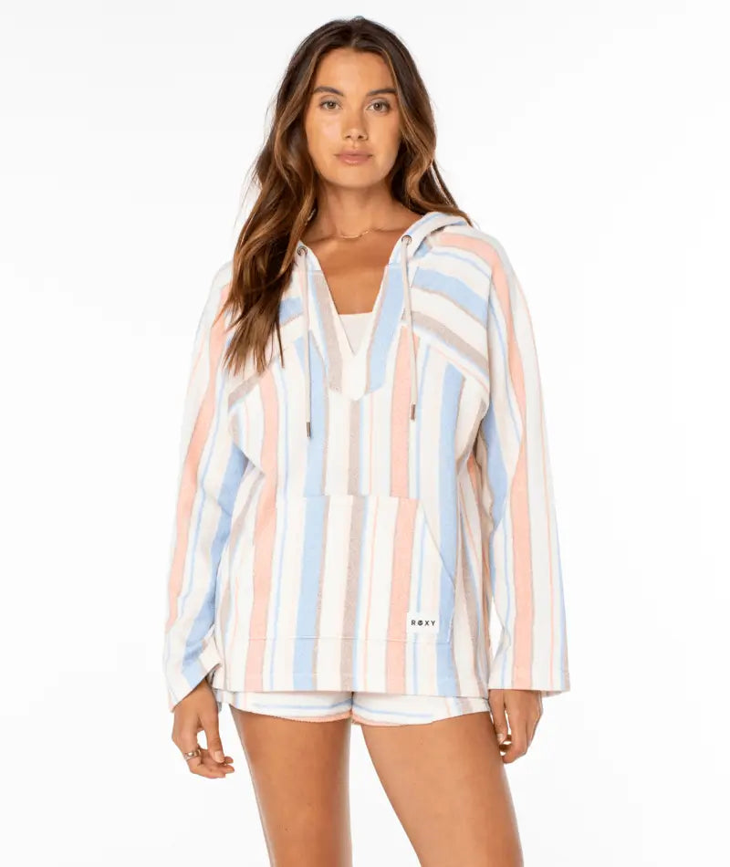 Roxy Women’s Wild And Free Sweatshirt Dew Lineup Stripe 3