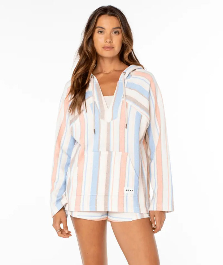 Roxy Women’s Wild And Free Sweatshirt Dew Lineup Stripe 3