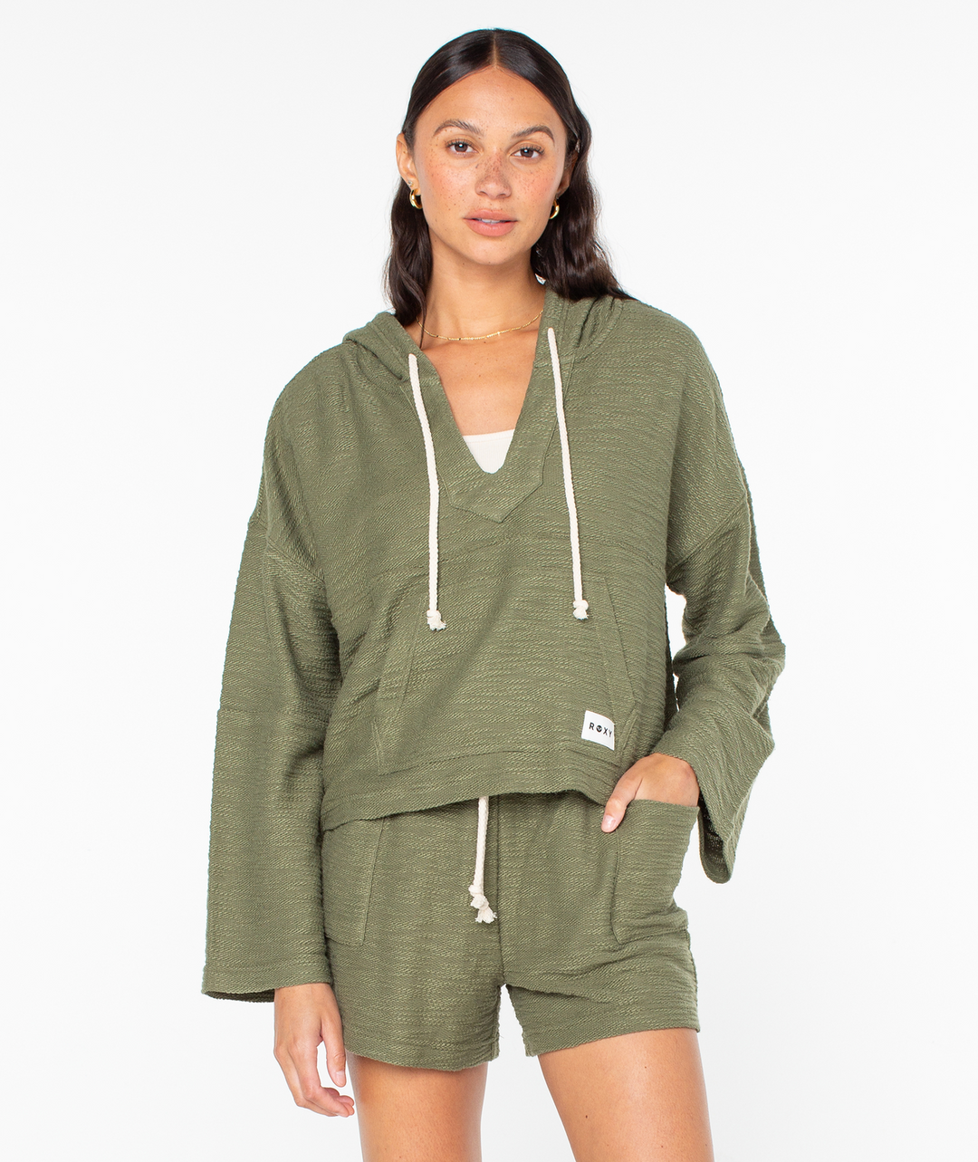 Roxy Women's Rich Coast Solid Sweater olive
