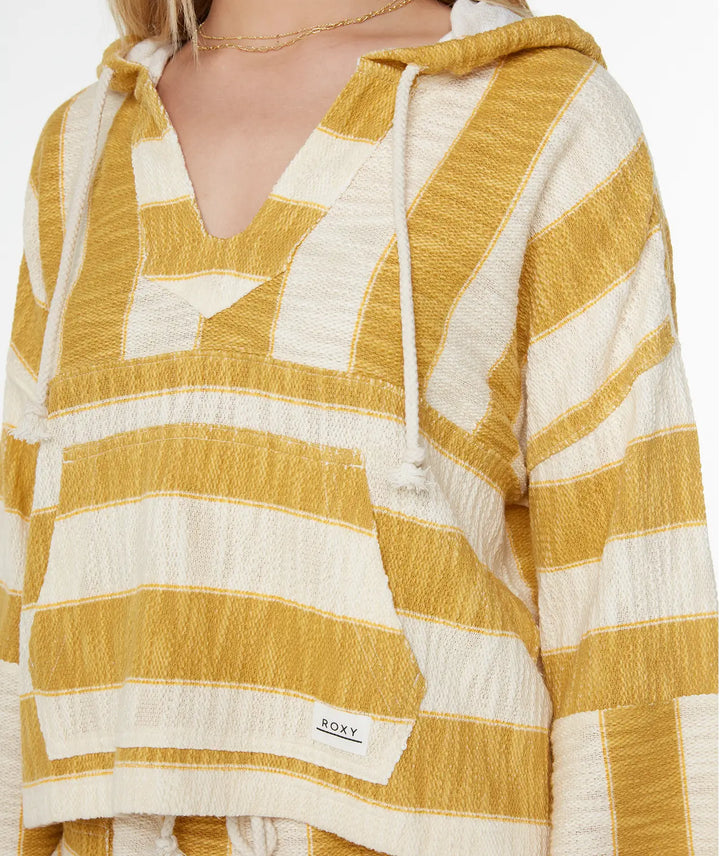 Roxy Women’s Rich Coast Stripe Pullover Amber Gold 3
