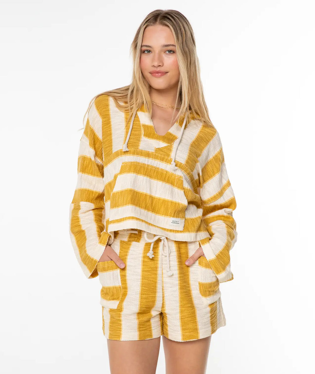 Roxy Women’s Rich Coast Stripe Pullover Amber Gold
