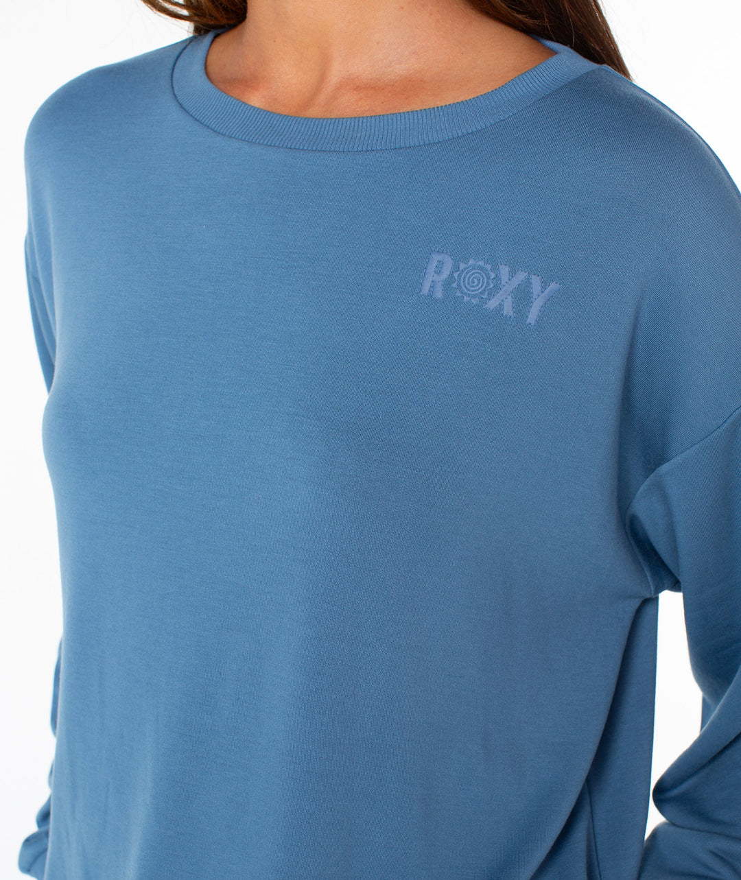 Roxy Women’s Surfing By Moonlight Crew - Captains Blue Solid 4