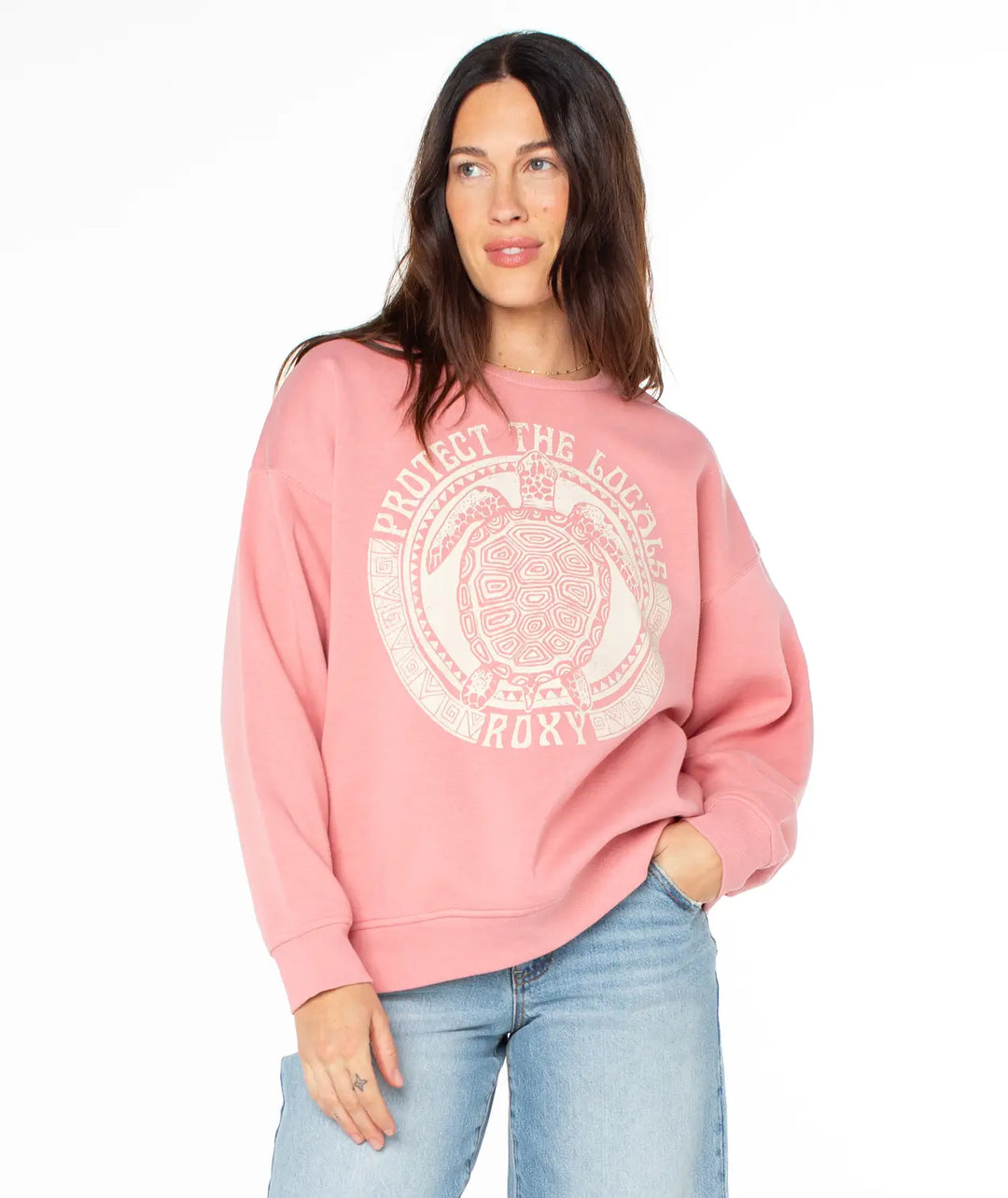 Roxy Women’s Morning Hike Crew Mauve1