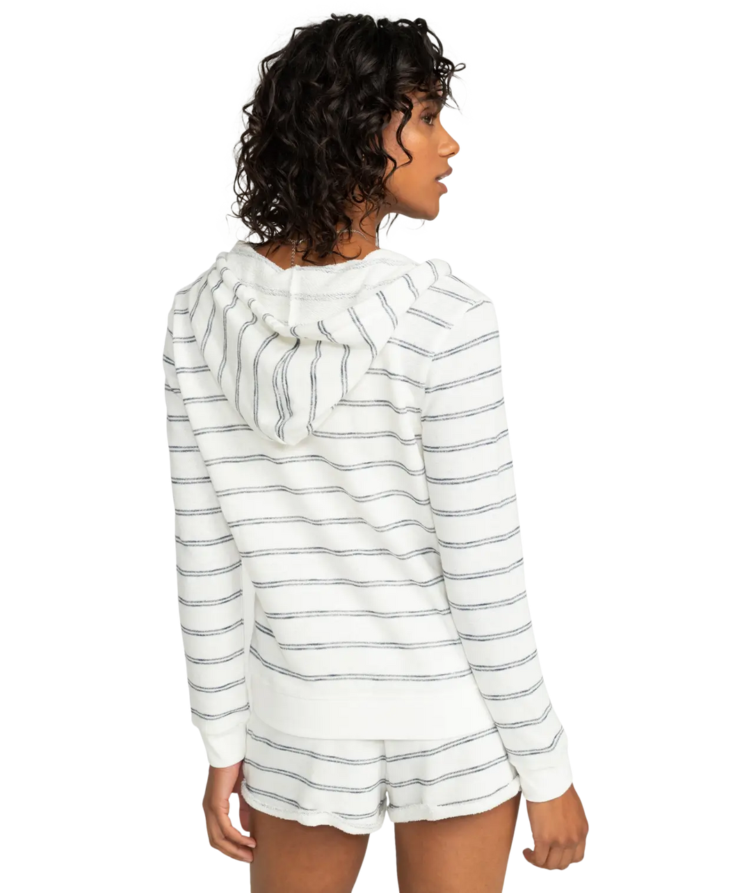 Roxy Women’s Perfect Wave Stripe Sweatshirt Whtie 5