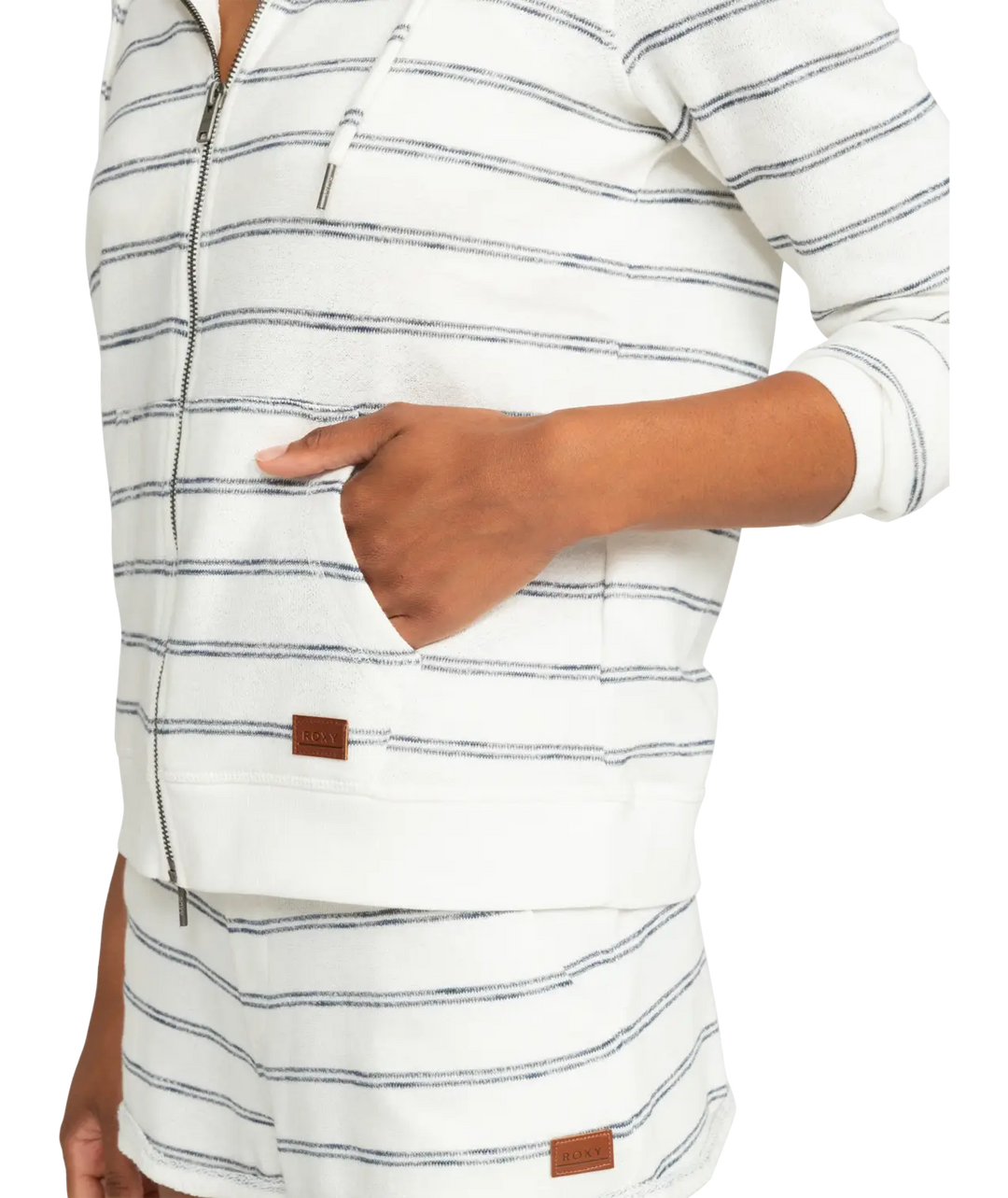 Roxy Women’s Perfect Wave Stripe Sweatshirt Whtie 3