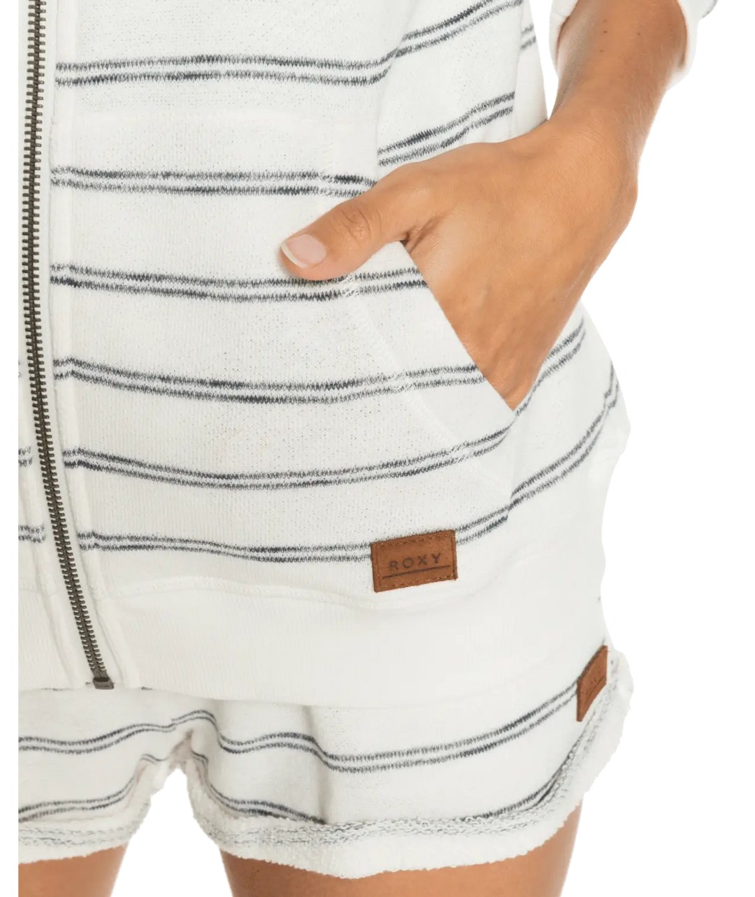 Roxy Women’s Perfect Wave Stripe Sweatshirt Whtie 4