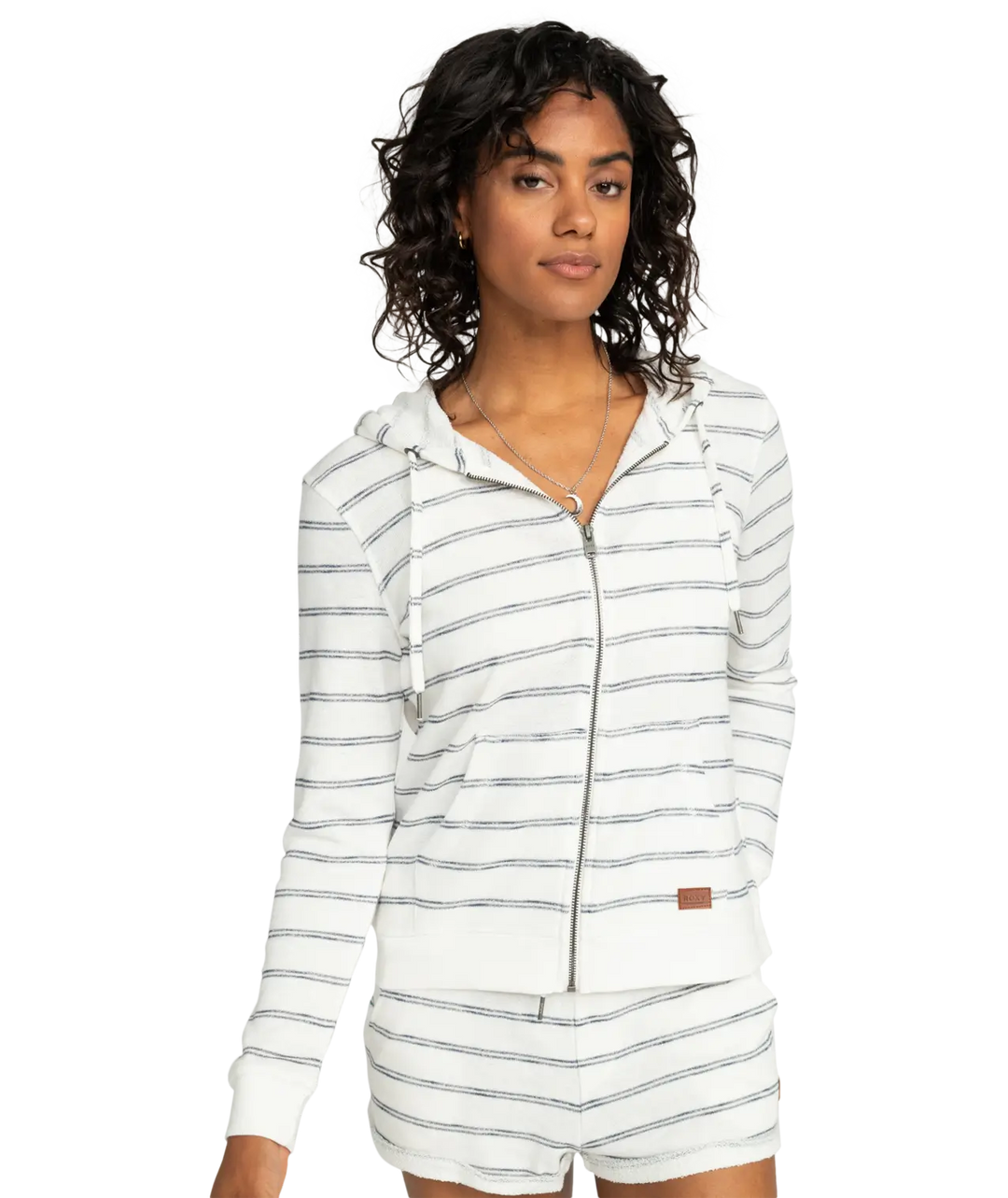 Roxy Women’s Perfect Wave Stripe Sweatshirt Whtie
