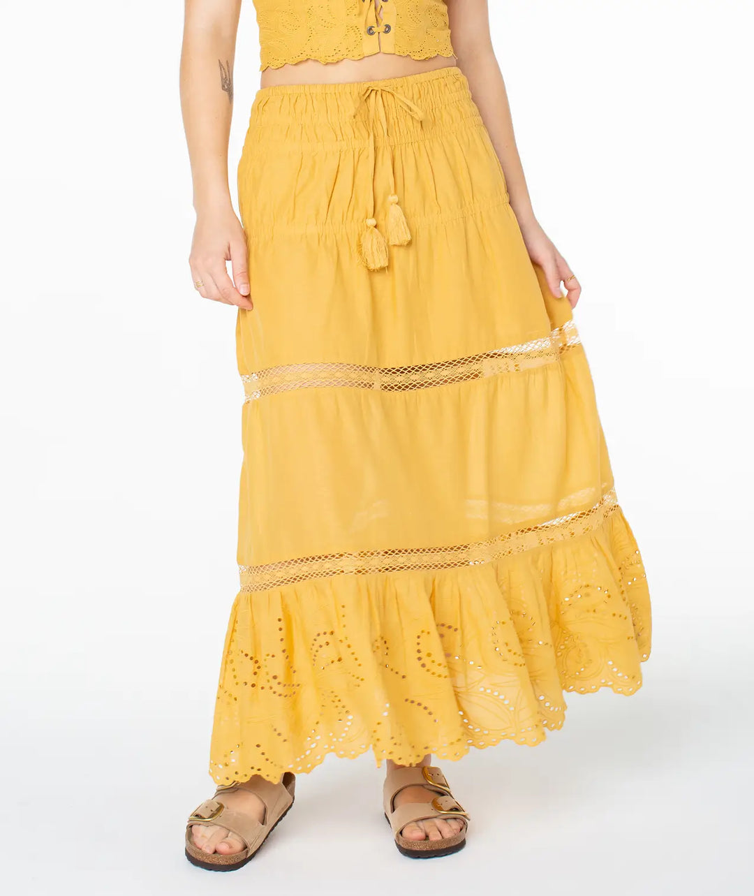 Roxy Women’s Castaway Maxi Skirt Amber Gold
