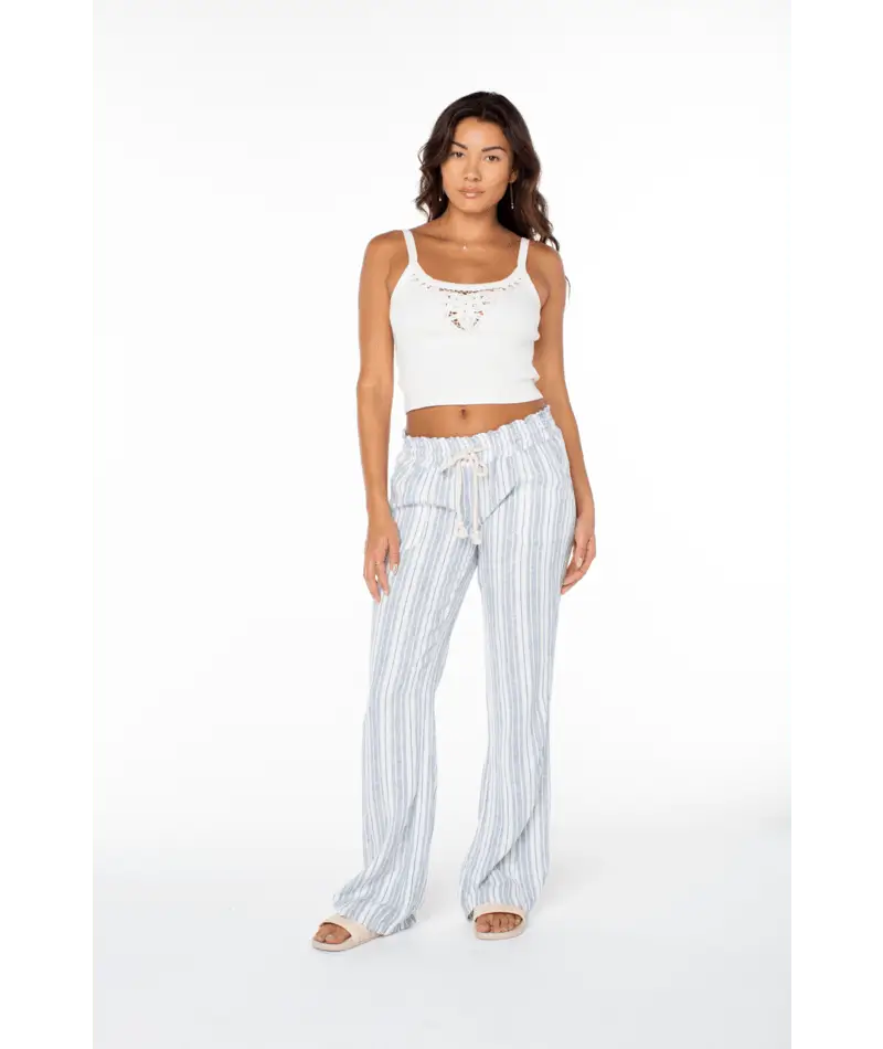 Roxy Women’s Oceanside Stripe Pant Blue Horizon Lisbon Stripe 4