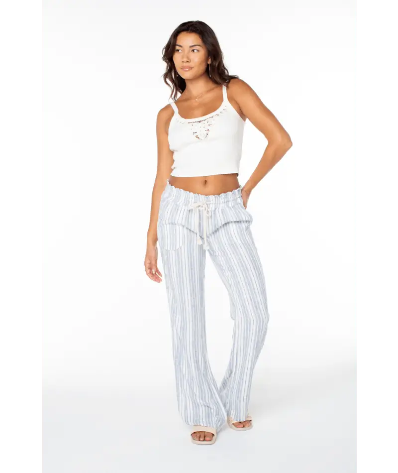Roxy Women’s Oceanside Stripe Pant Blue Horizon Lisbon Stripe