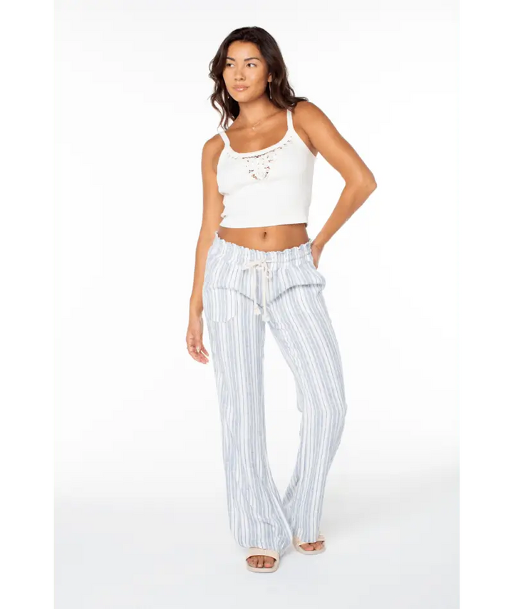 Roxy Women’s Oceanside Stripe Pant Blue Horizon Lisbon Stripe
