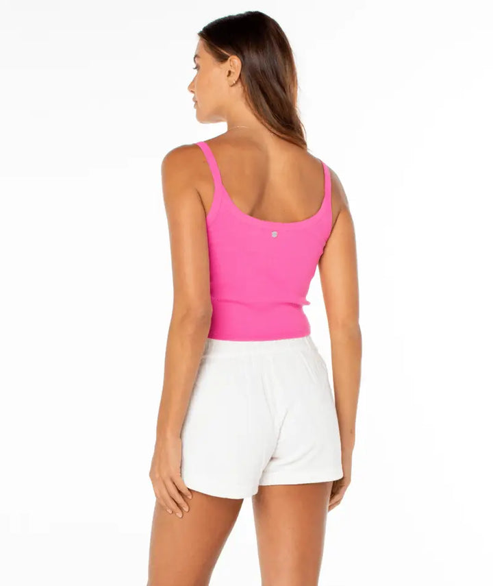 Roxy Women’s Wanderlust Tank Shocking Pink Solid 4