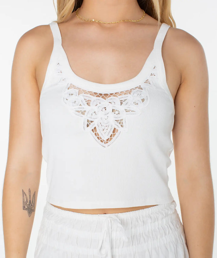 Roxy Women’s Wanderlust Tank Top Snow White 1