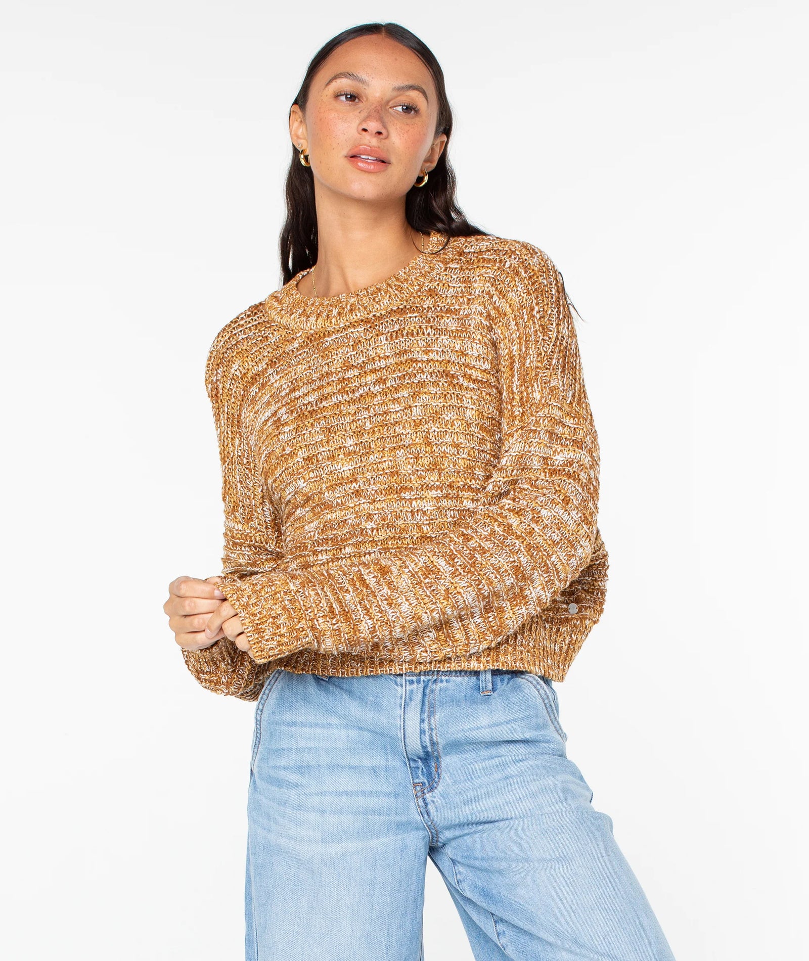 Roxy Women’s Enchanted Sky Crew - Buckthorn Brown/Snow White 