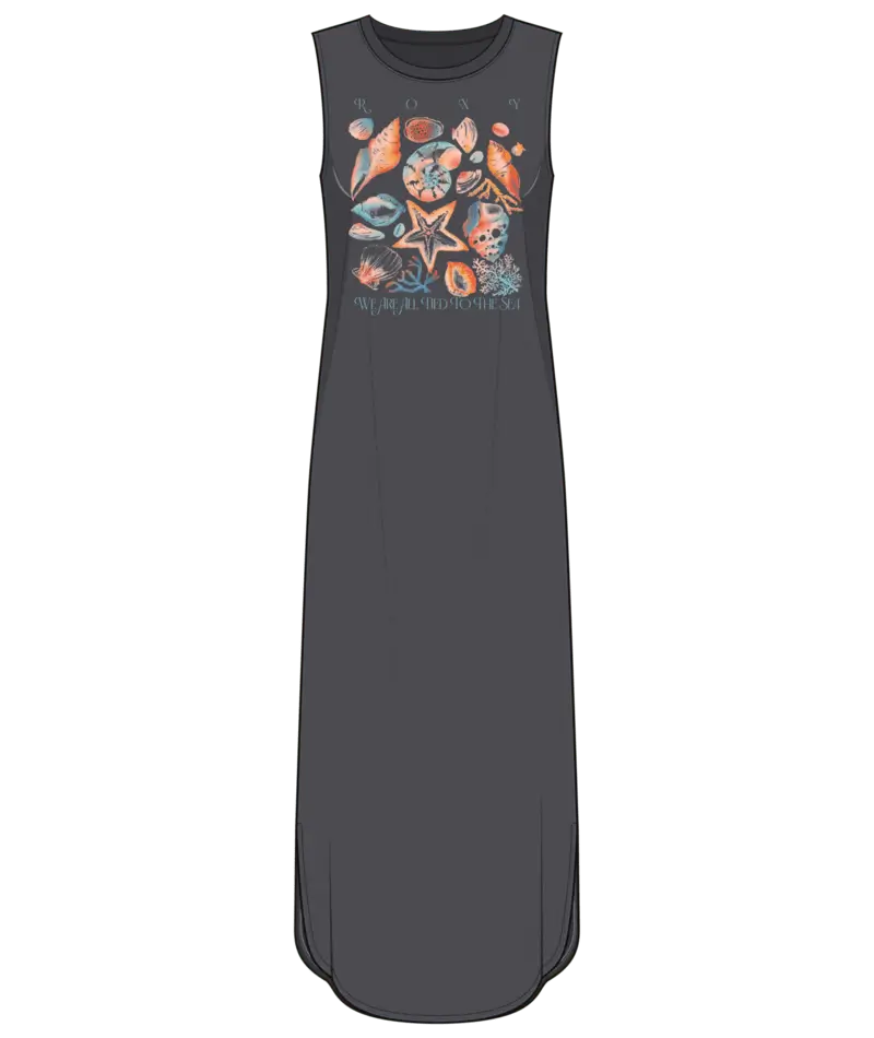 Roxy Women’s Painted Shells Wildflower Midi Dress Phantom Painted Shells 2