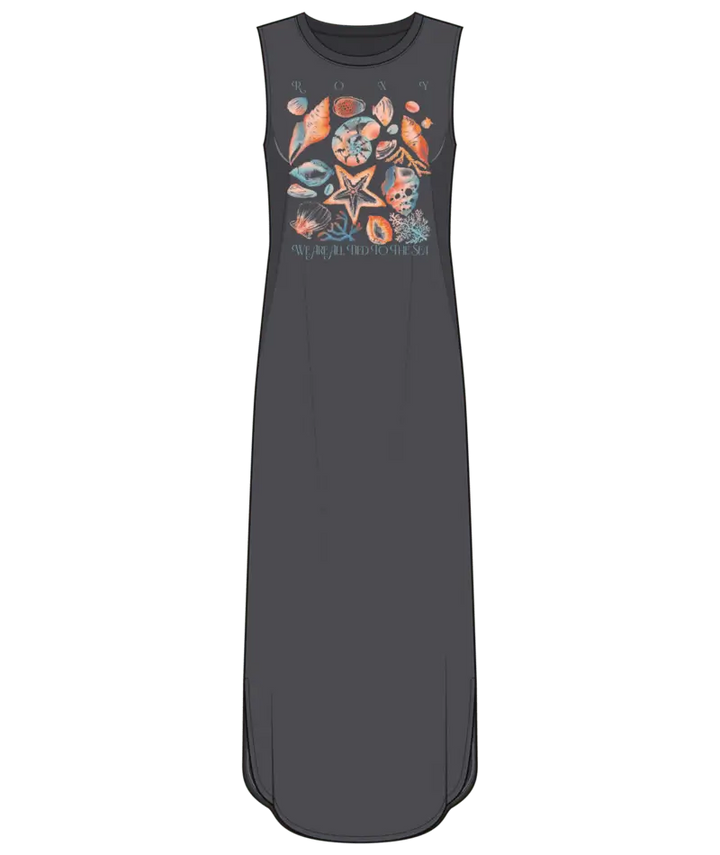 Roxy Women’s Painted Shells Wildflower Midi Dress Phantom Painted Shells 2