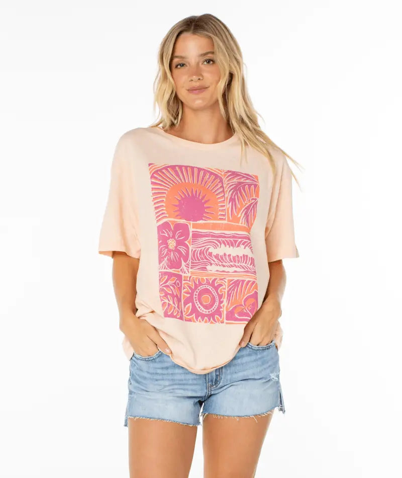 Roxy Women’s Beach Things Tee Tropical Peach 1