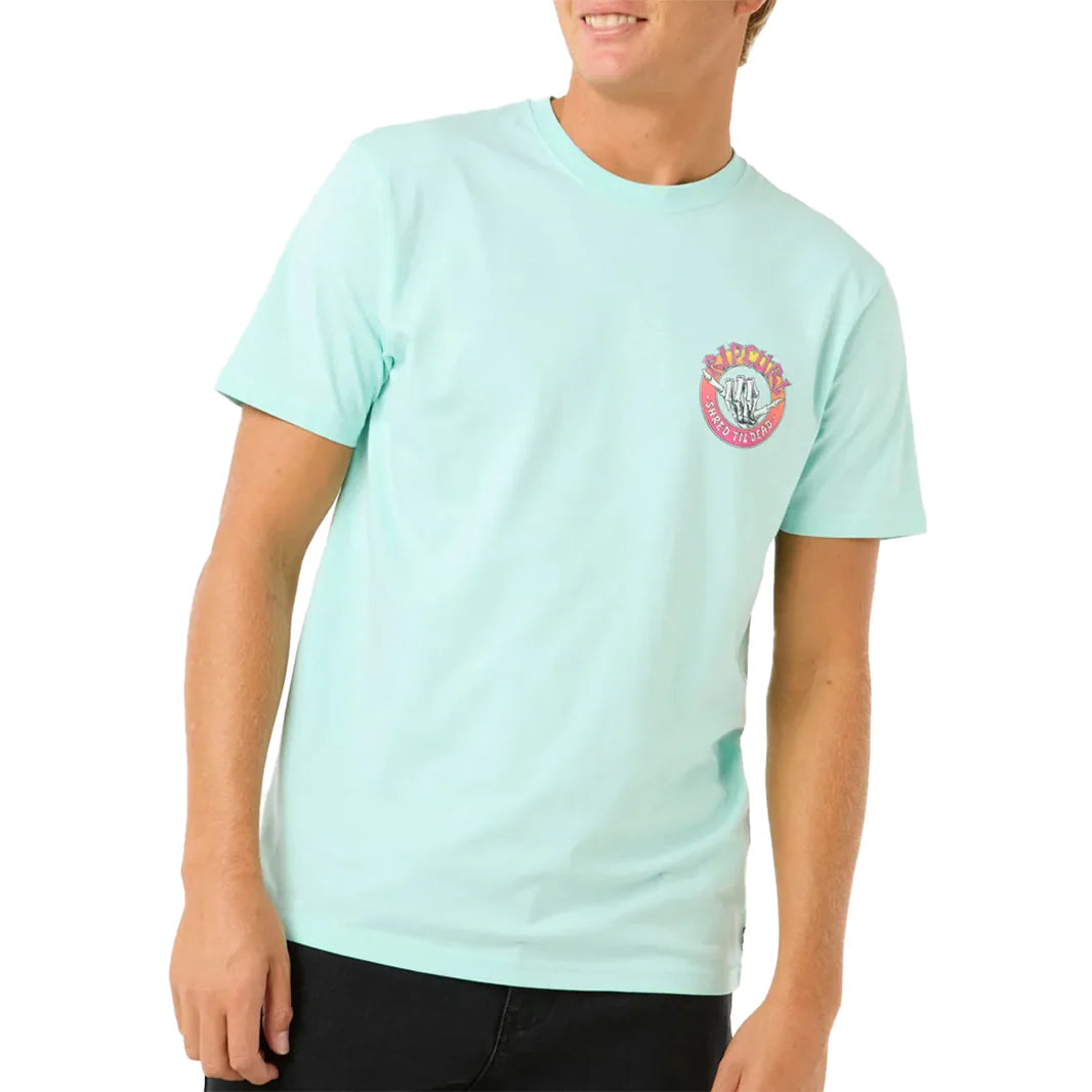 Ripcurl Men's Shred Til Tee - Light Aqua 