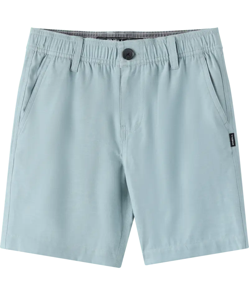 O'Neill Boys' Reserve Light Check Elastic Waist 16'' Short Stone Blue Front View