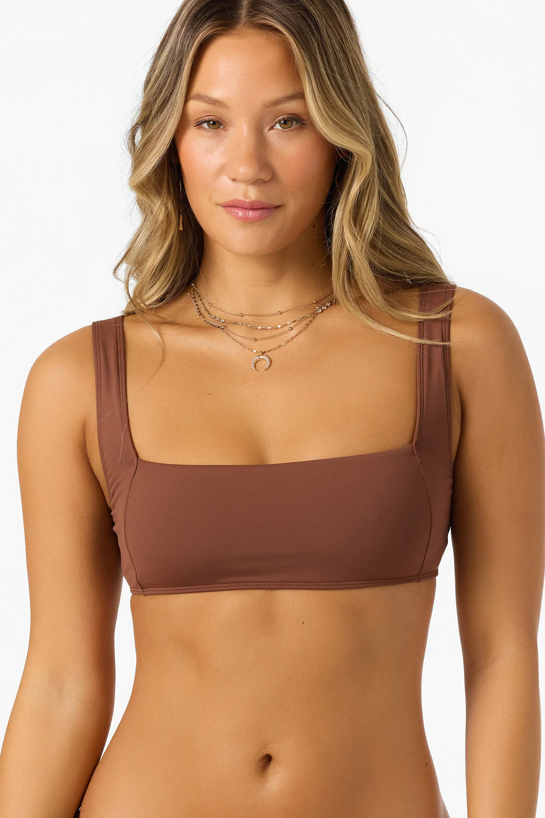O'Neill Saltwater Solids Westwater Bikini Top - Coconut Brown