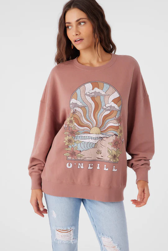 Oneill Women's Choice Crew Neck Oversized Sweatshirt