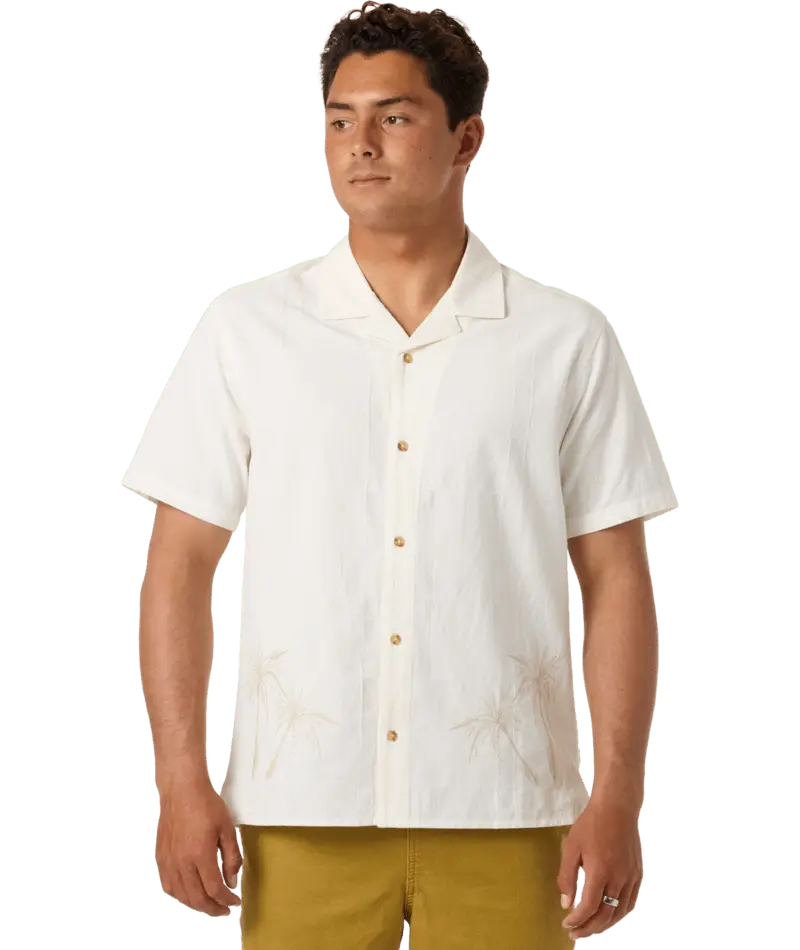 O'Neill OG Boxy Palma Short Sleeve Camp Shirt Tofu Front View