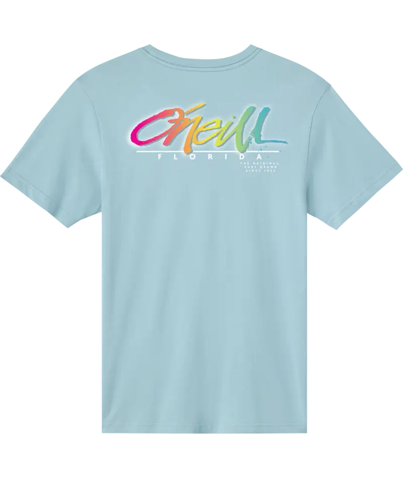 O'Neill Fl Keys Short Sleeve Classic Tee Stone Blue Front View