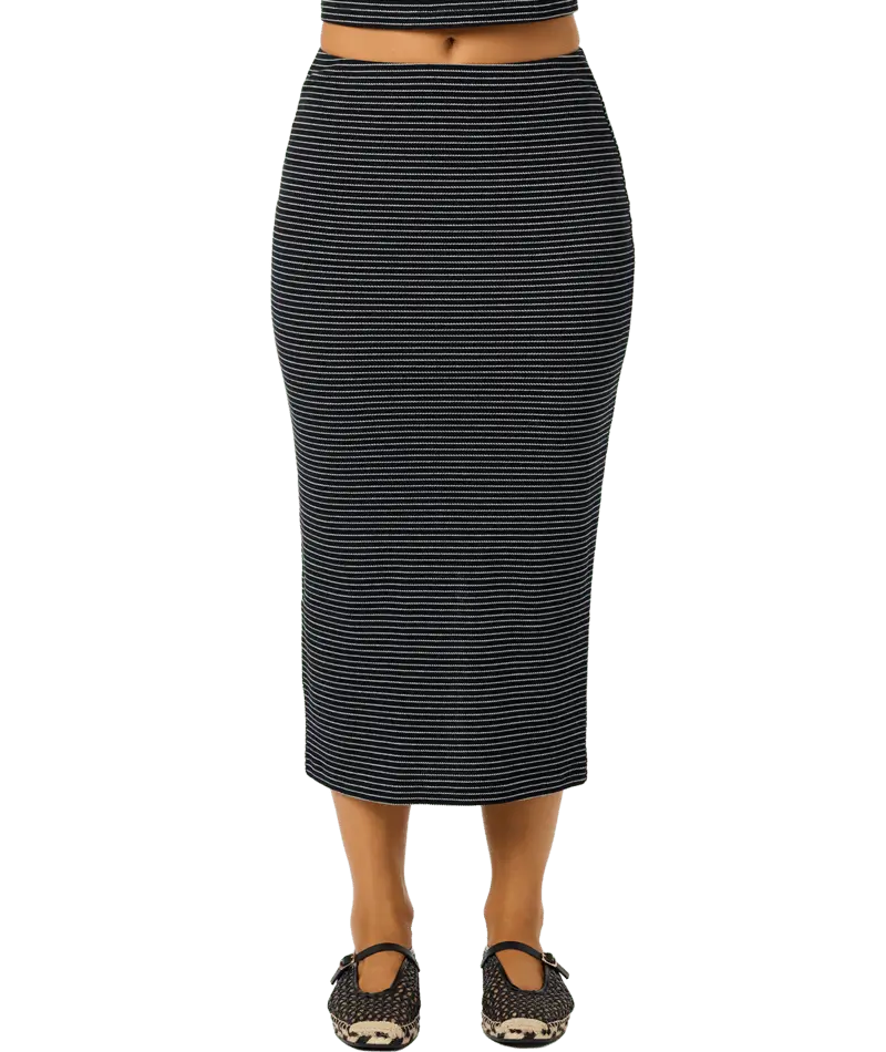 O'Neill Kavali Stripe Skirt Black Back View