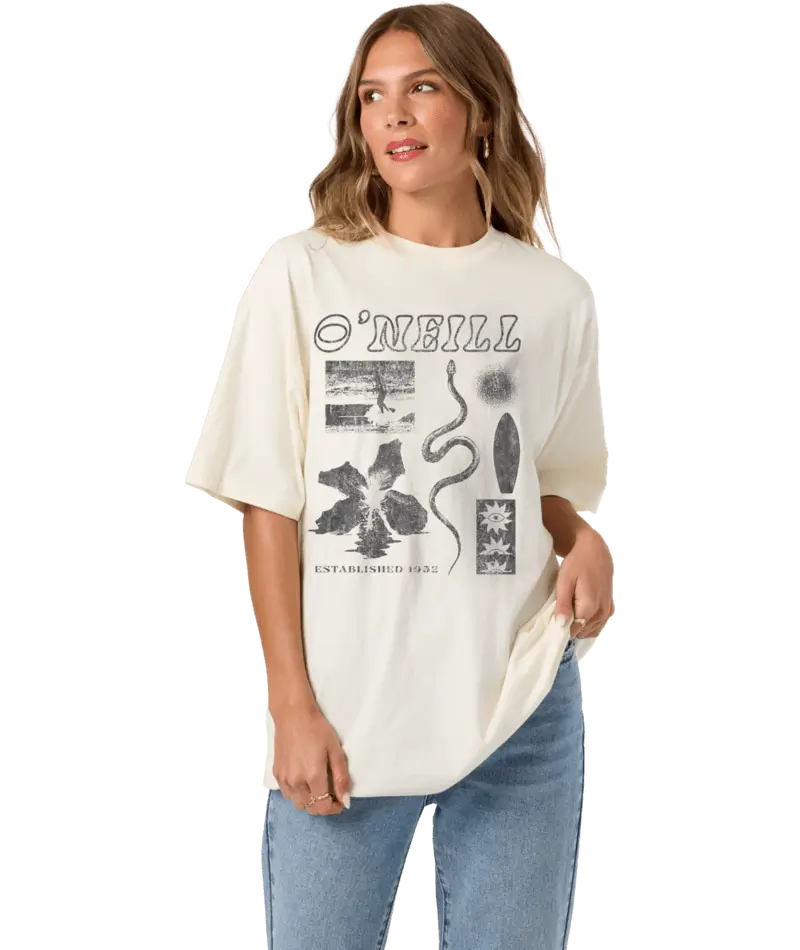 O'Neill Tropic Meltdown Oversized Tee Tofu Front View
