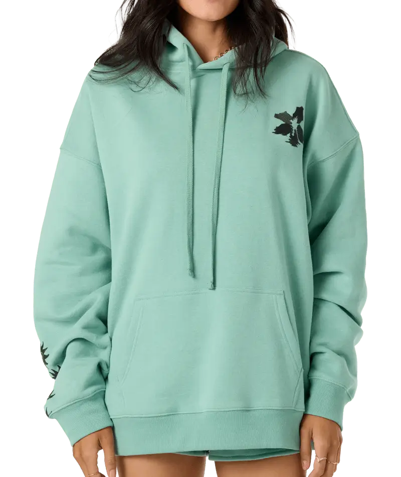 O'Neill Tropic Melt Oversized Hoodie Green Front View