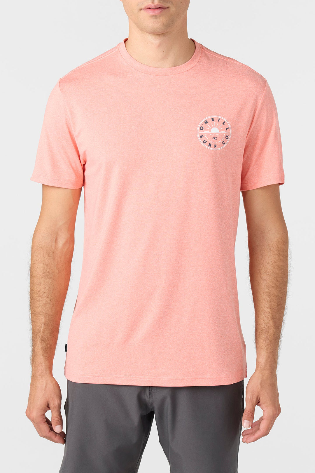 Oneill Men's Trvlr UPF Beams Standard Fit Tee - Heather Coral