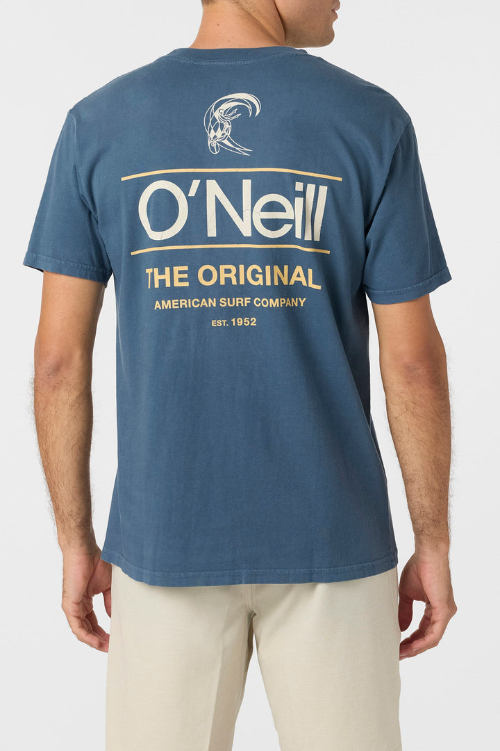 Oneill Men's O'riginals Parallel Lines Relaxed Fit Tee - VN Indigo 1
