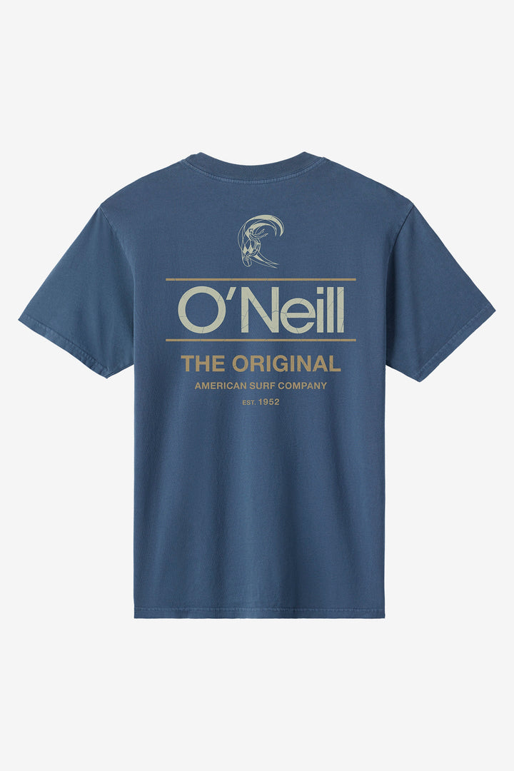 Oneill Men's O'riginals Parallel Lines Relaxed Fit Tee - VN Indigo 3